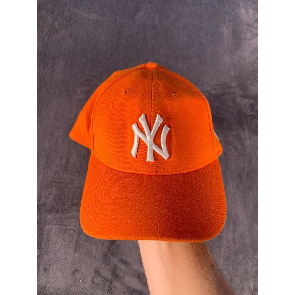 New Era 39 Thirty York Yankees Hat Orange Stretch Fit Cap M/L 6625818B2 Used